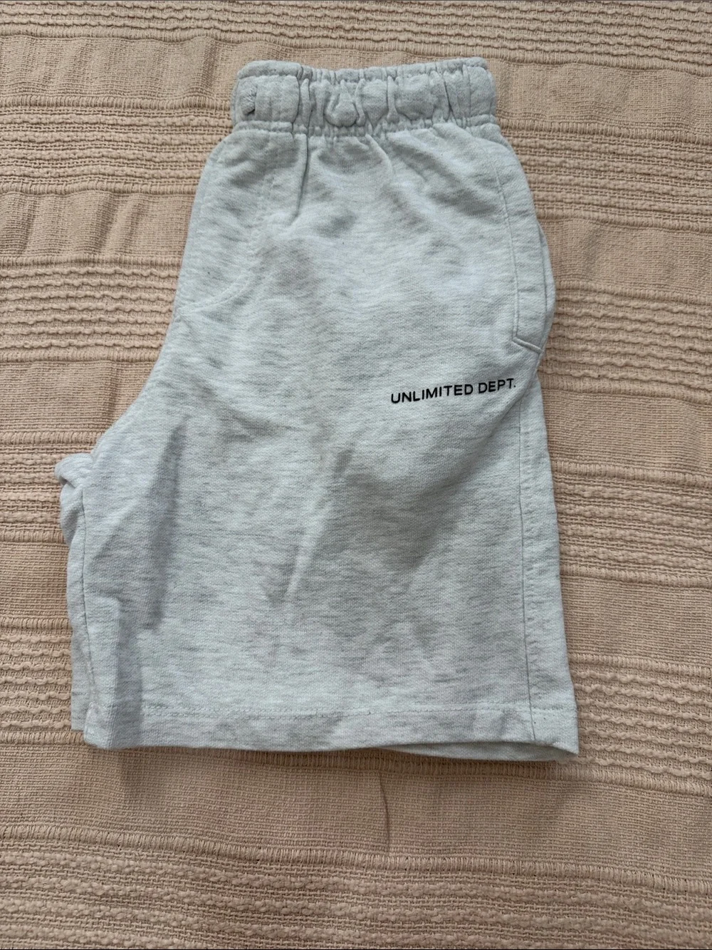 Zara Light Gray Knit Shorts with Elastic Waistband